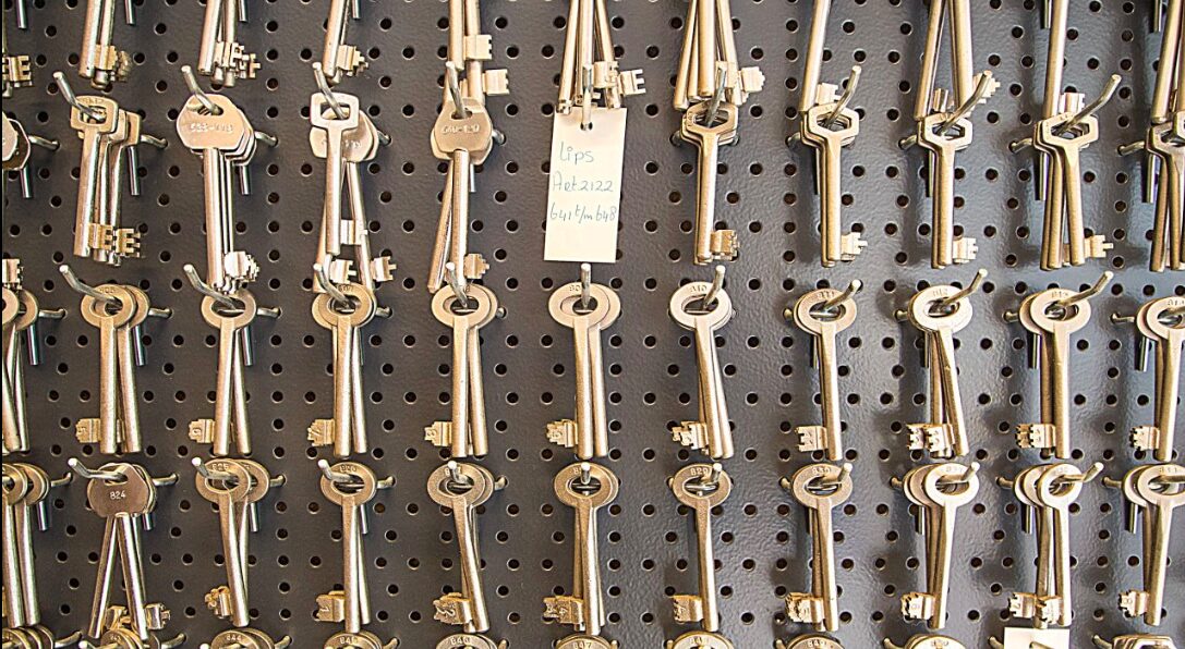Sleutels aan de sleutelwand